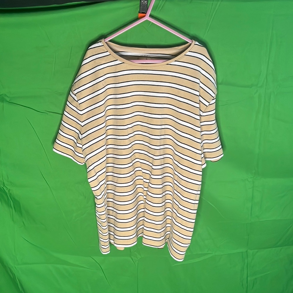 Striped White stag Tee shirt
